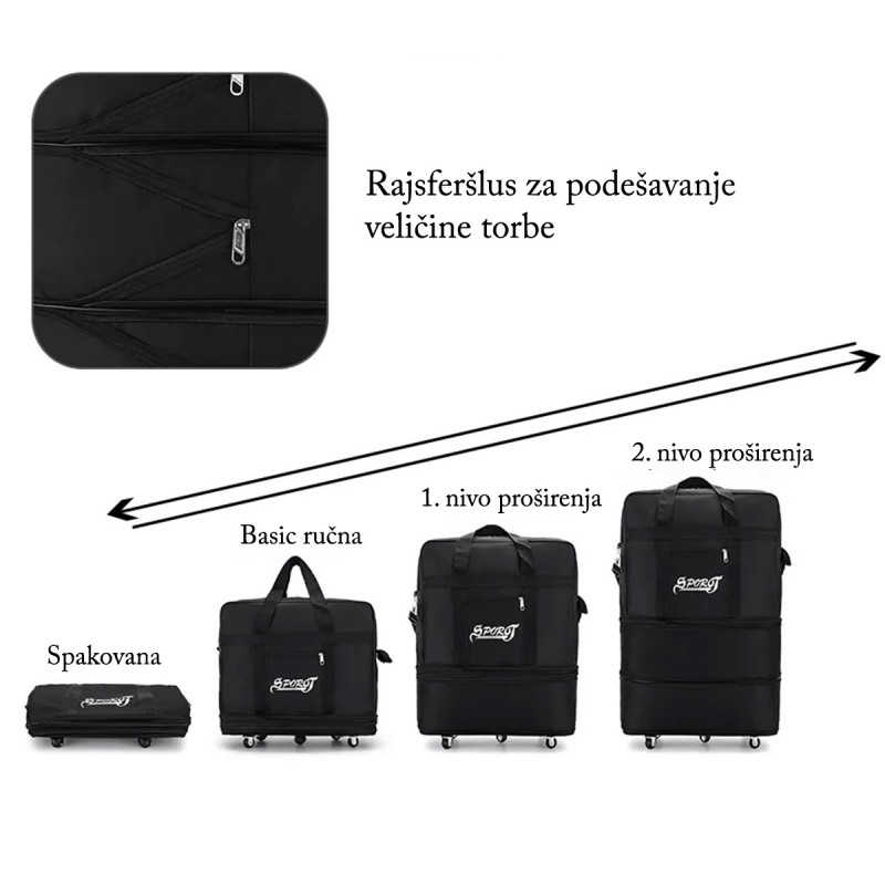 Handy Trip - Proširiva putna torba sa točkićima i lozinkom
