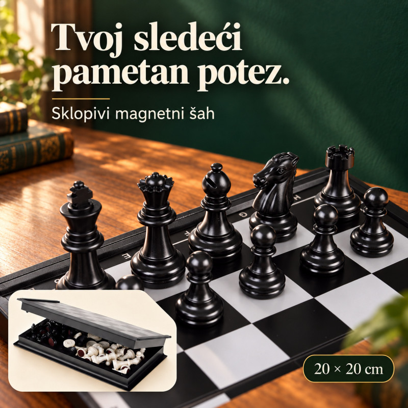 Sklopivi magnetni šah - trenira vijuge, razvija um