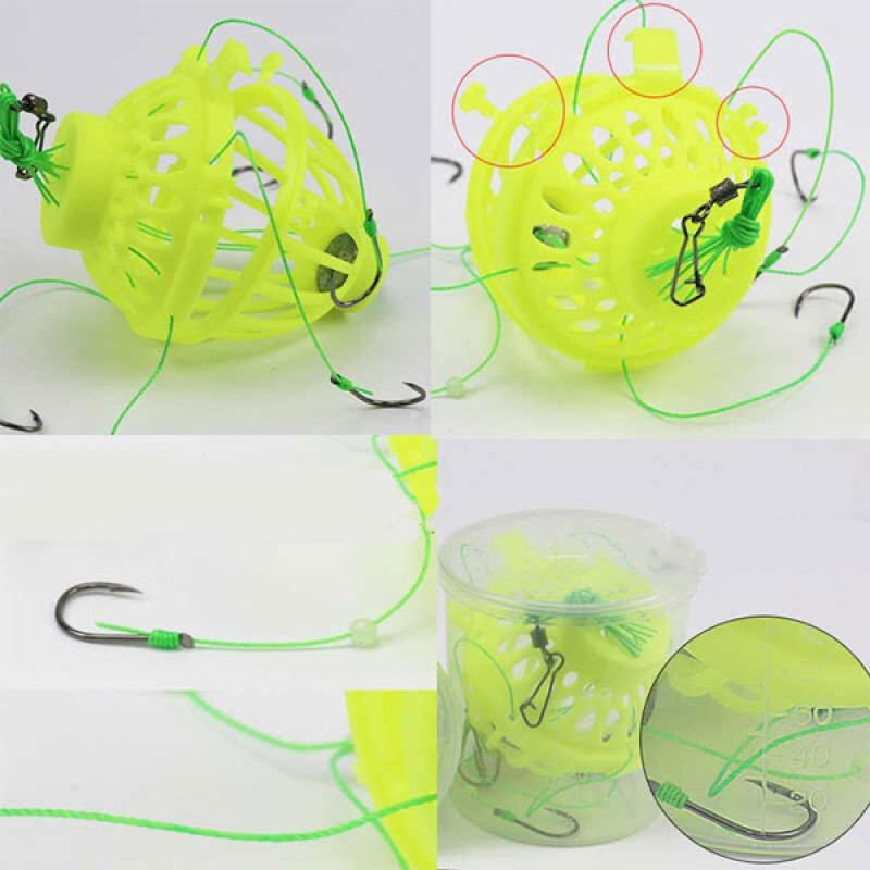 Fluorescentna zamka za ribe sa 6 udica