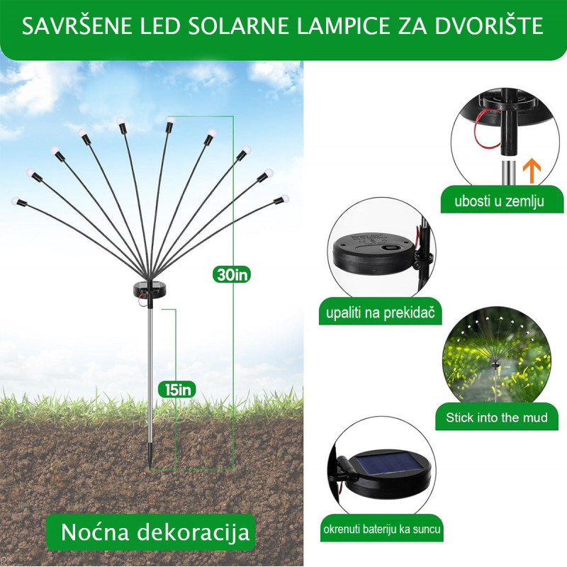 Buket dvorišnih LED solarnih lampica