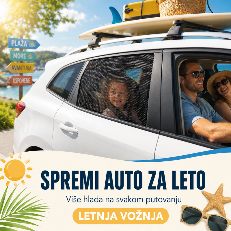 Auto mrežica za sunce – zaštita za stakla za decu i putnike, 2 kom