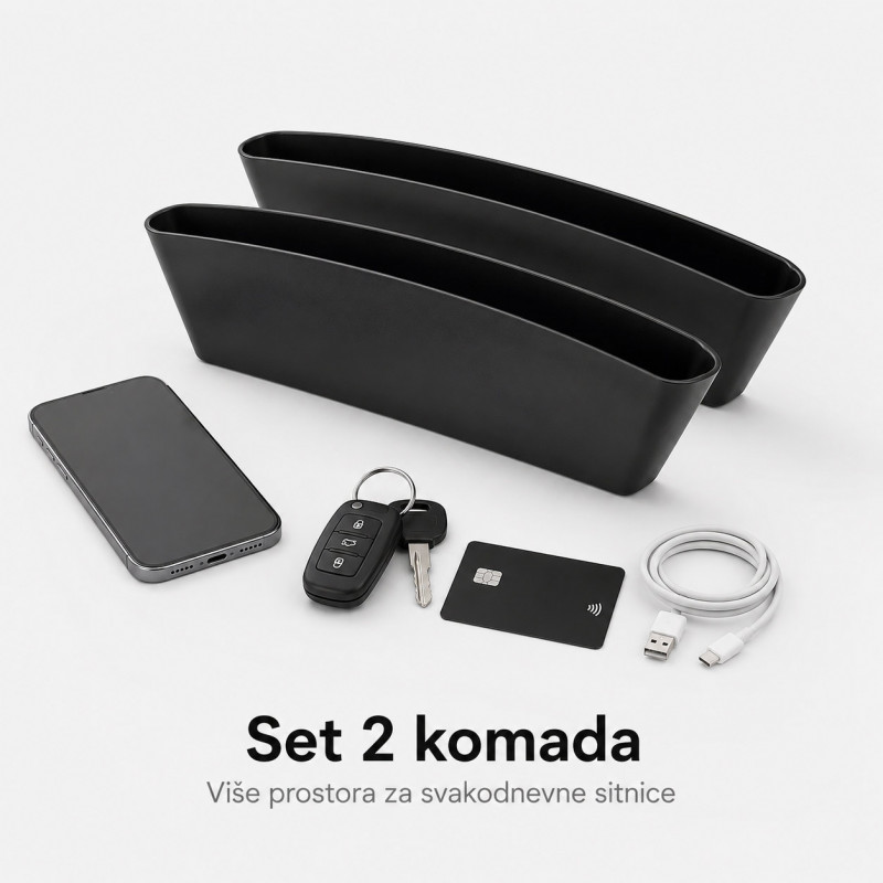 Set 2 auto organizera za telefon, ključeve i sitnice