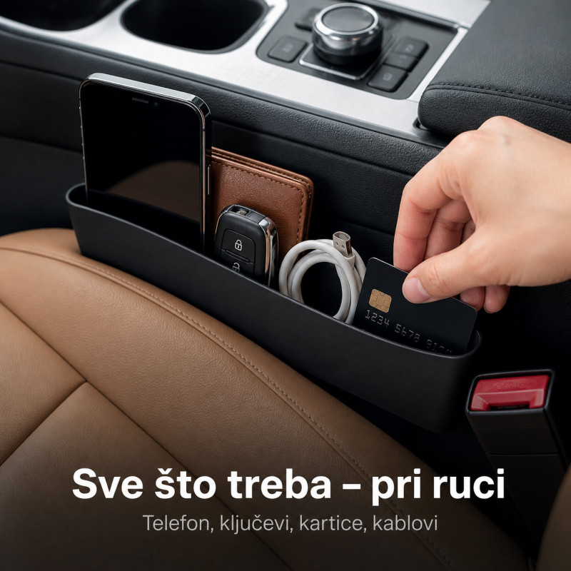 Set 2 auto organizera za telefon, ključeve i sitnice
