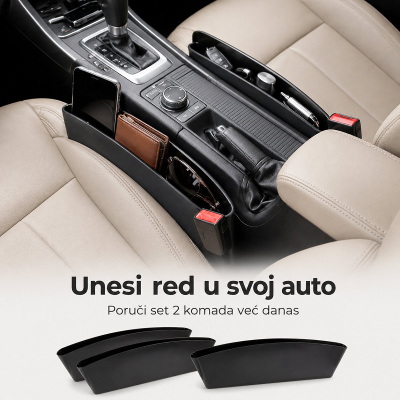 Set 2 auto organizera za telefon, ključeve i sitnice
