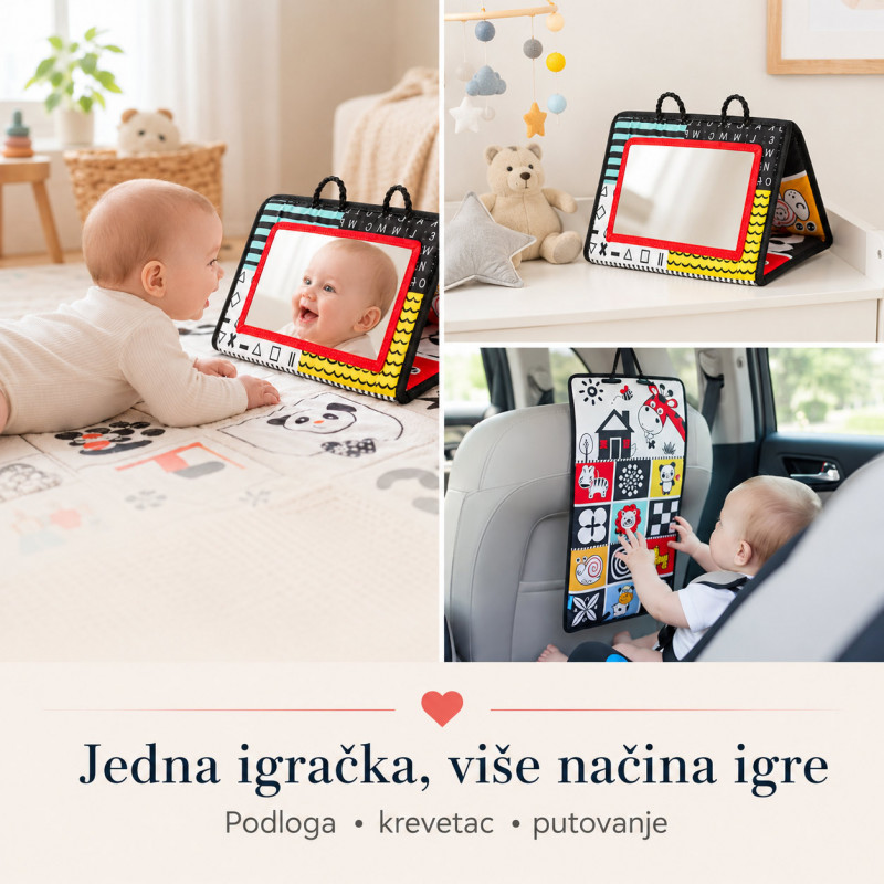 Baby Vision 4u1 razvojna prostirka sa ogledalom za bebe - Tummy Time