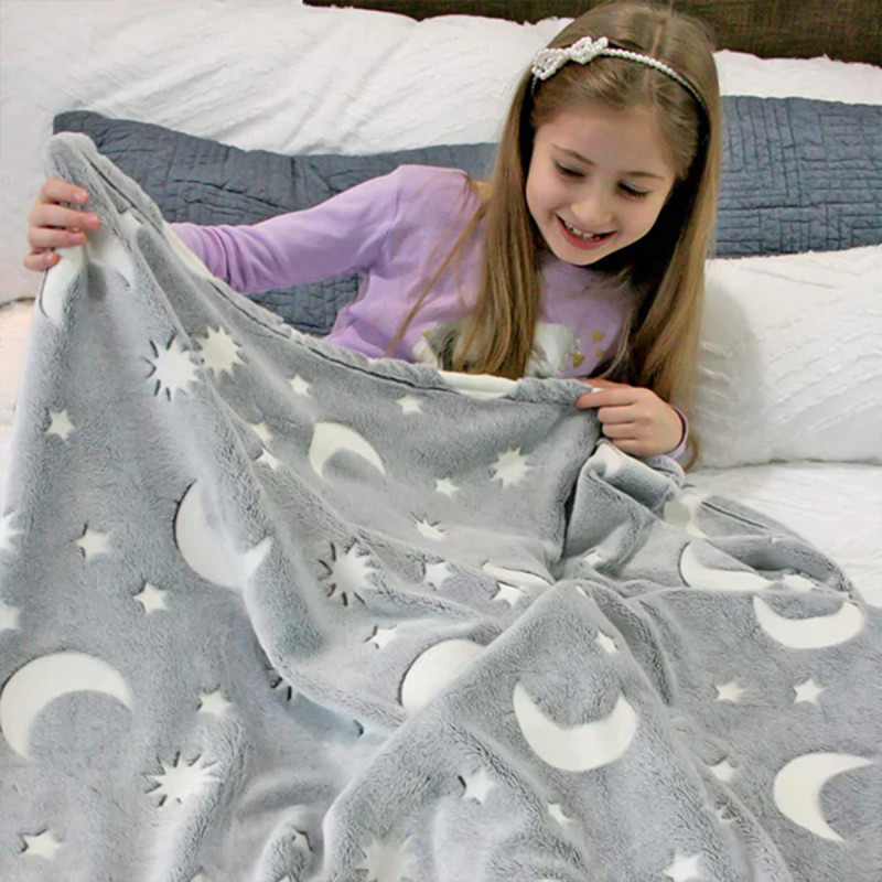 Gray Star Blanket - Sivo ćebe sa svetlećim zvezdama