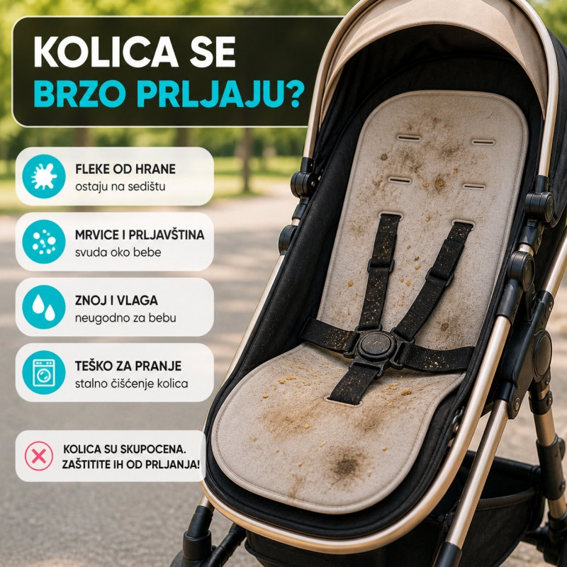 Univerzalna bebi podloga za kolica – mekana, periva i praktična