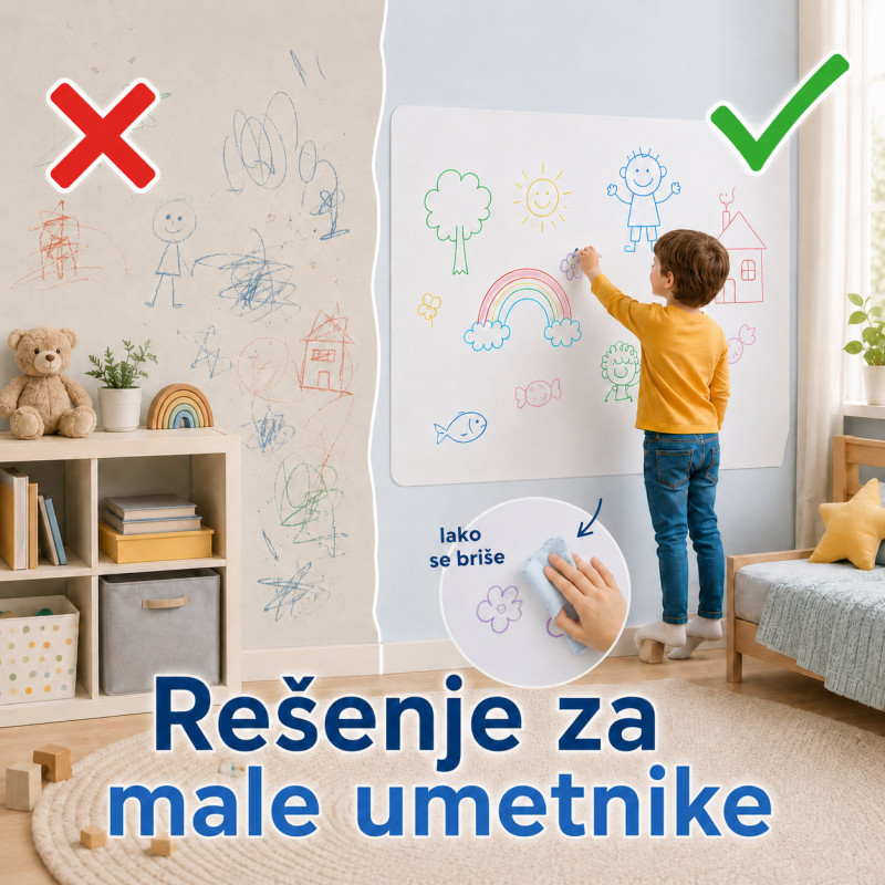 Magična zaštitna zidna folija za zid – dete crta, zid ostaje čist