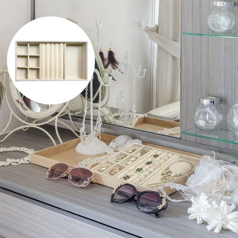 Decor Mix - Plišana kutija za nakit sa 3 različite pregrade