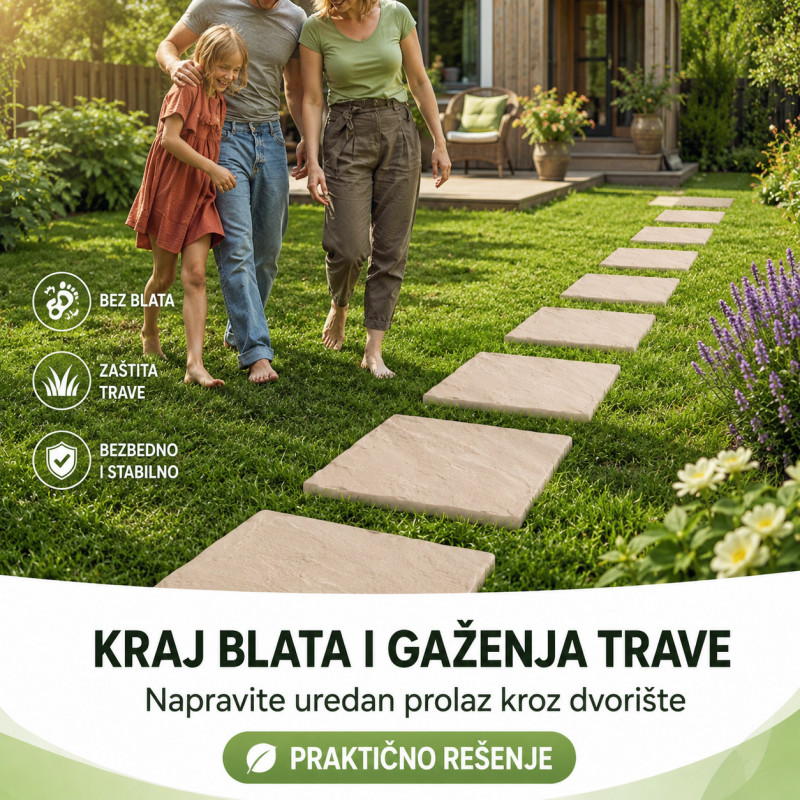 Ubodna ploča za dvorišnu stazu 40x40 cm – imitacija kamena
