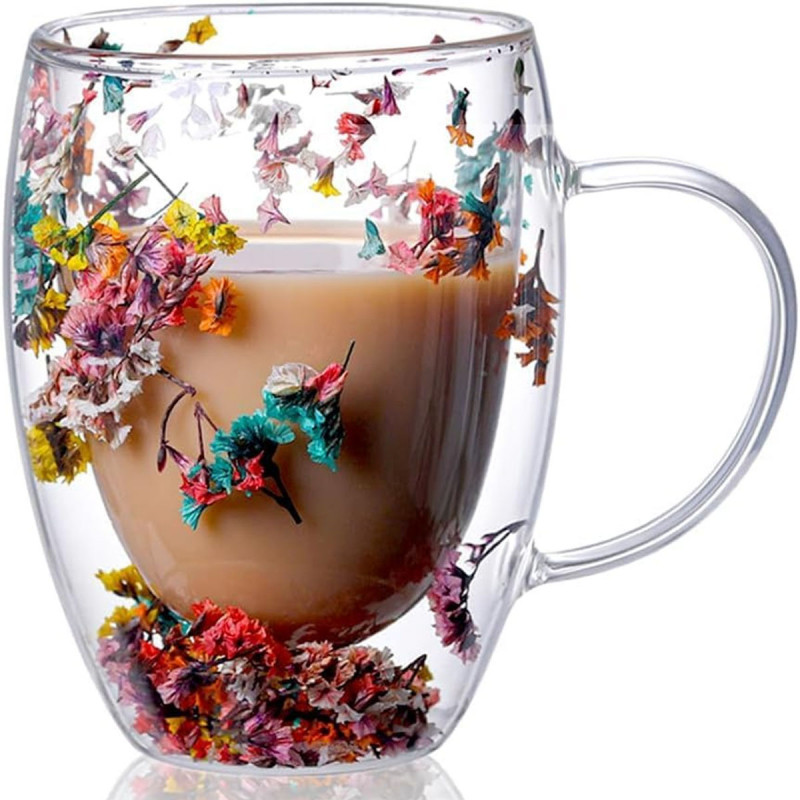 Elegantna šoljica sa duplim dnom cvetnog dezena