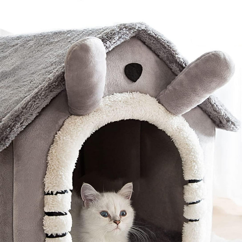 GREY Pet House - Udobna siva kućica za pse i mačke 