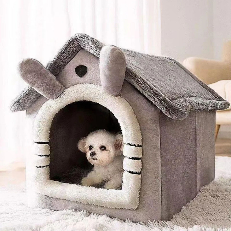 GREY Pet House - Udobna siva kućica za pse i mačke 