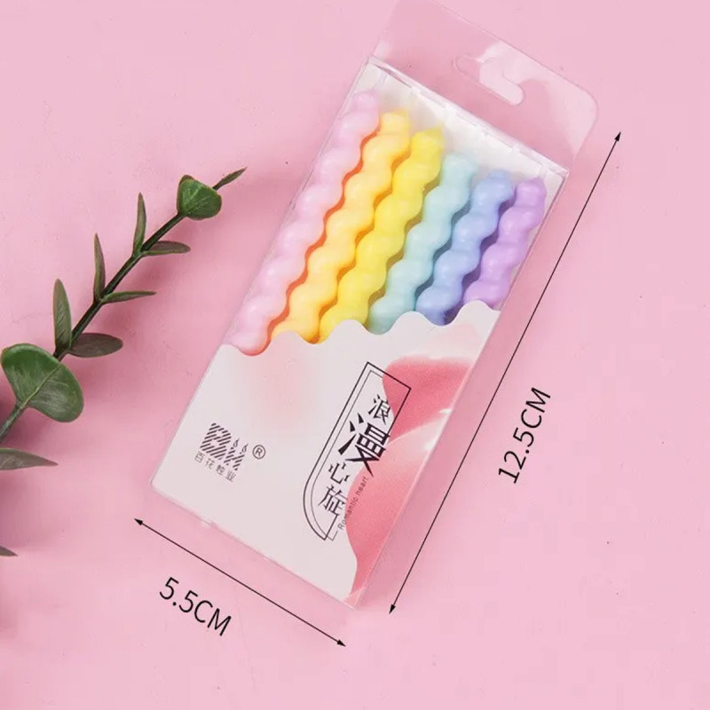 Rainbow candles - Pastelne rođendanske svećice 6 kom