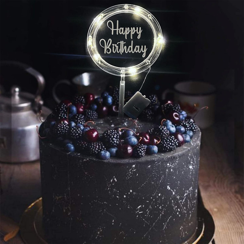 Happy Birthday - LED dekoracija za torte