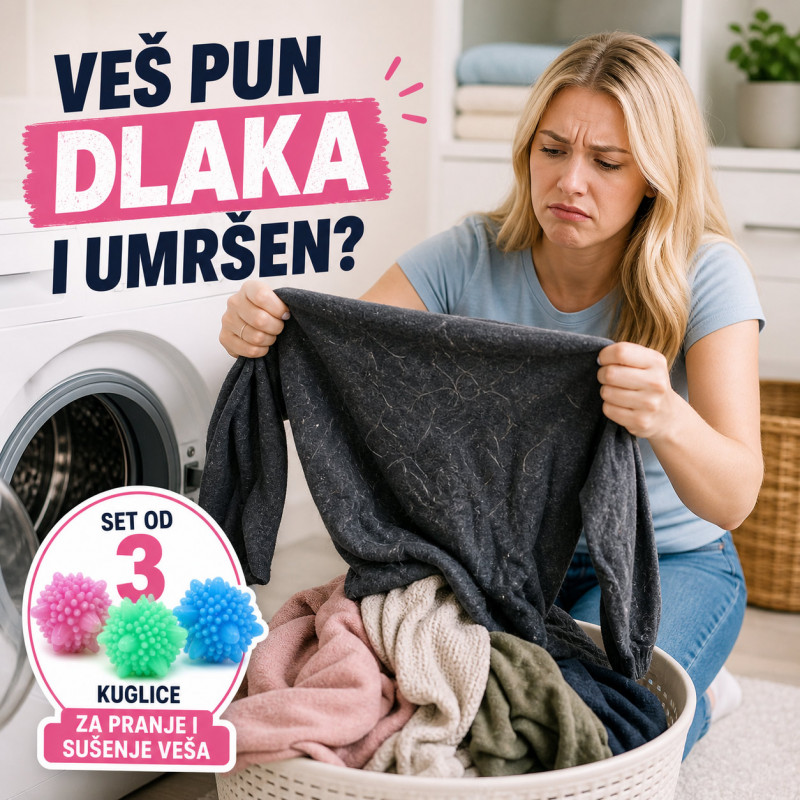 Set od 3 kuglice za pranje i sušenje – protiv dlaka i zapetljavanja