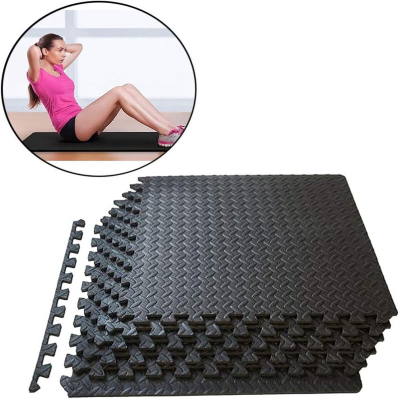 Podne EVA kocke u crnoj boji - set od 4 komada 60x60 cm