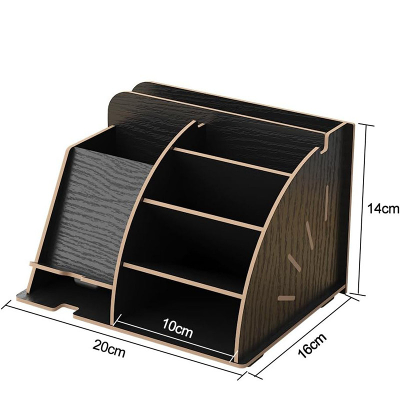 Black Desk Organizer - Stoni organizer za odlaganje telefona i kancelarijskog pribora