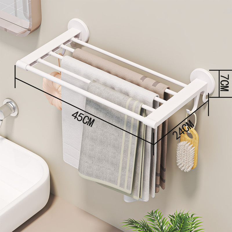 Elegantna polica i držač peškira za kupatilo - BELA BOJA