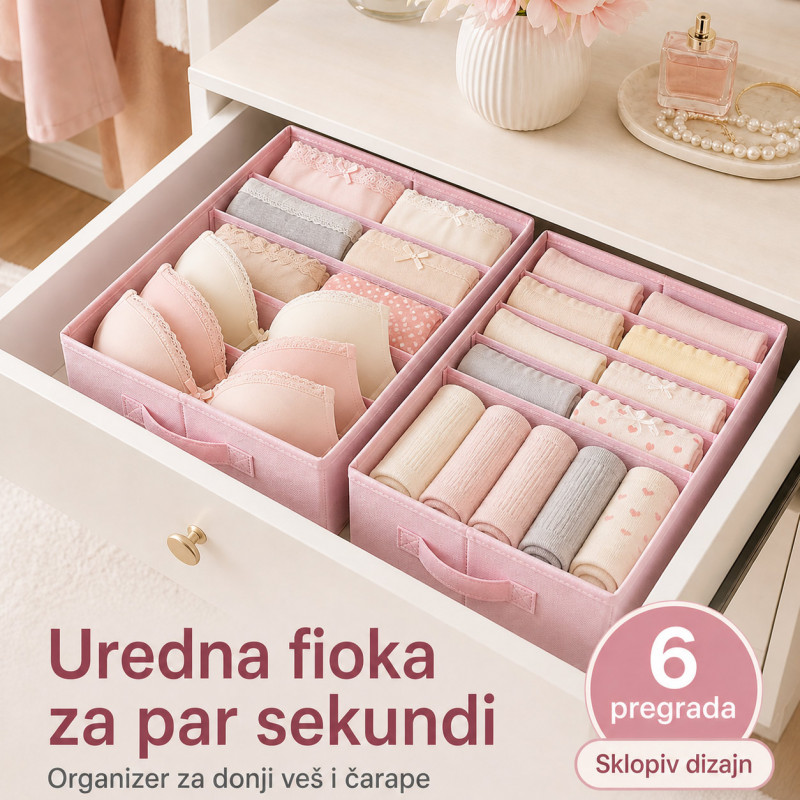 Organizer za fioku 6 pregrada – za donji veš, brushaltere i čarape