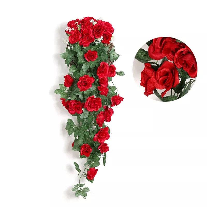 Rose Romance buket rozih visećih ruža - dekorativno veštačko cveće