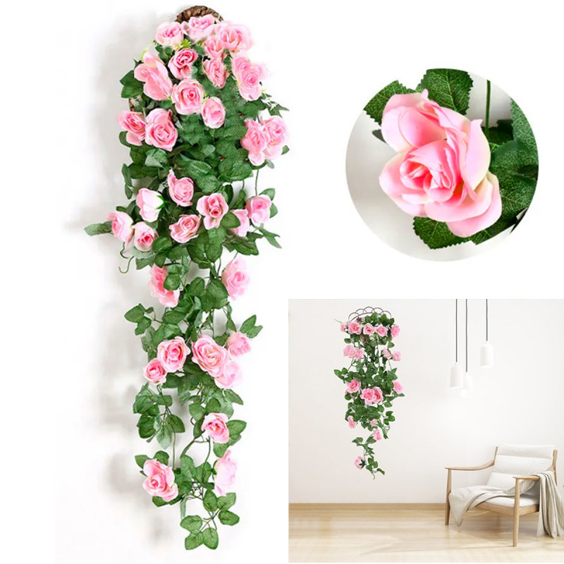 Rose Romance buket rozih visećih ruža - dekorativno veštačko cveće