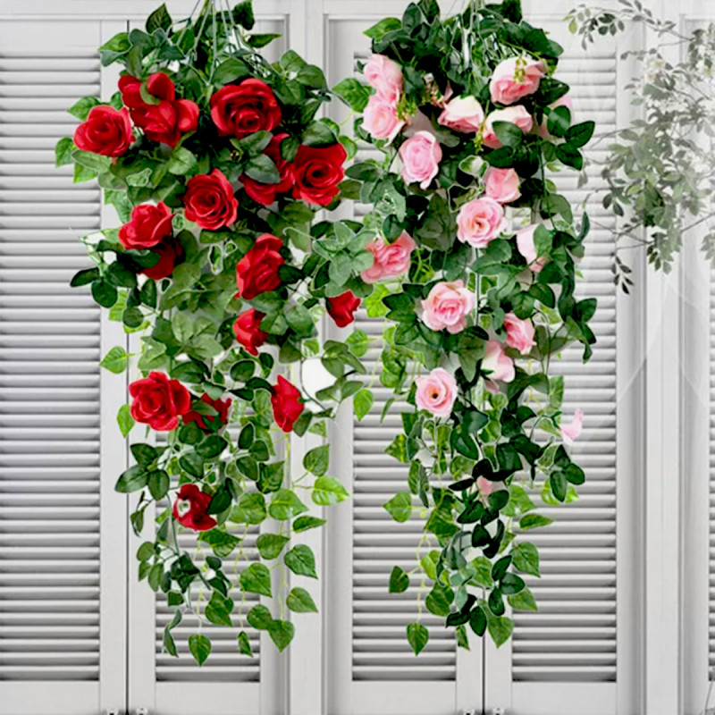Rose Romance buket roze visećih ruža - dekorativno veštačko cveće