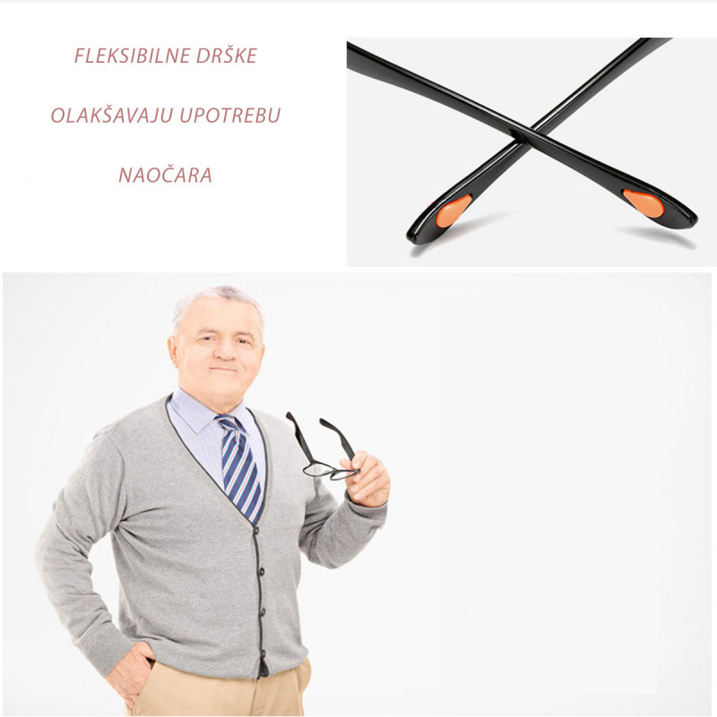 Prilagodive fleksibilne naočare dioptrije +1