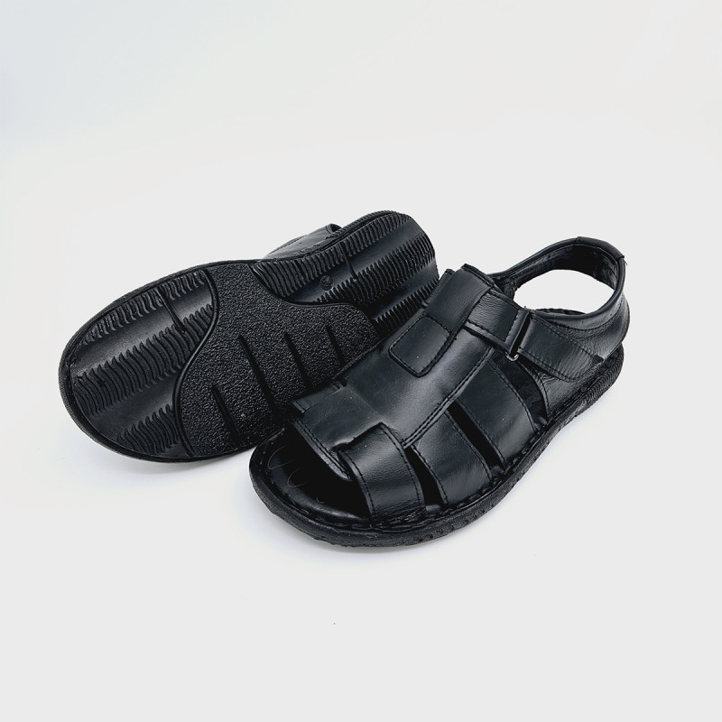 Muške kožne sandale u crnoj boji 022 BLK