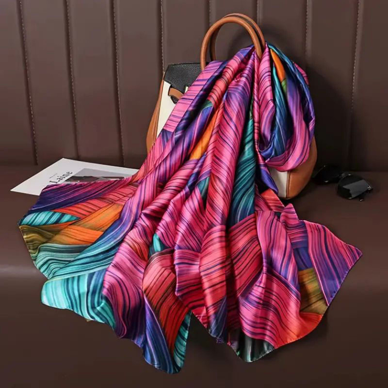 PINK RAINBOW SCARF - Ešarpa za plažu pink boji 