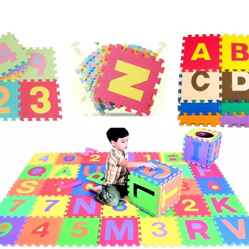 Dečije podne slagalice za igru - Brojevi i slova 10 komada 30x30 cm
