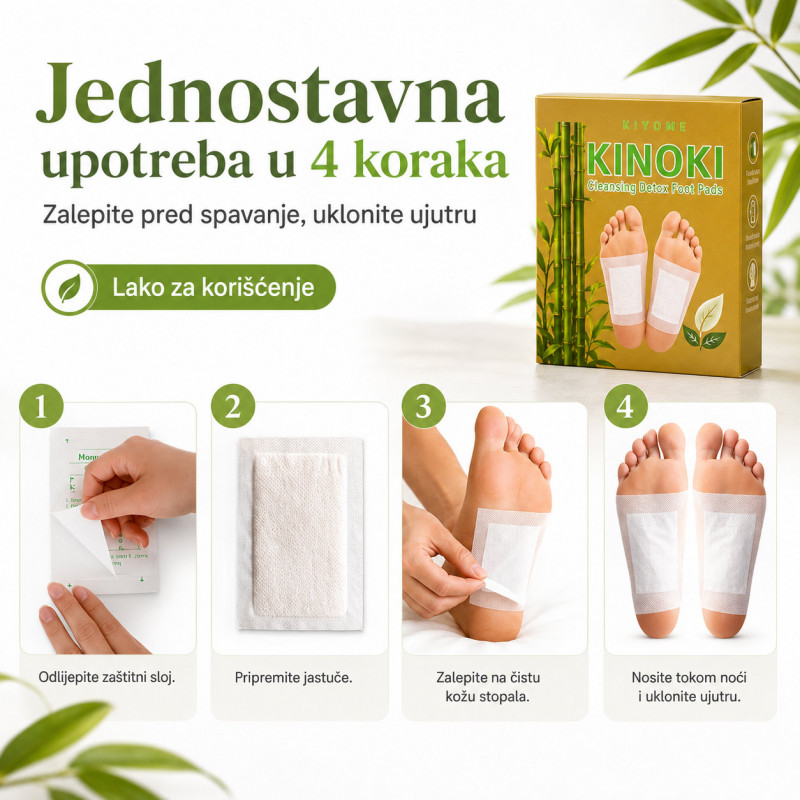Kinoki flasteri za stopala za opuštanje tokom noći – 10 komada