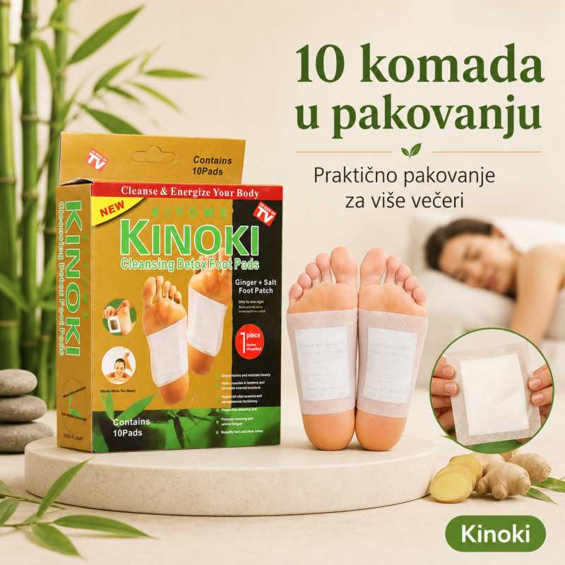 Kinoki flasteri za stopala za opuštanje tokom noći – 10 komada