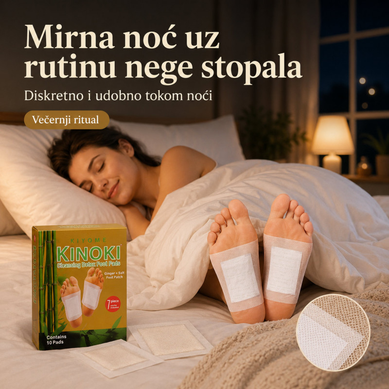 Kinoki flasteri za stopala za opuštanje tokom noći – 10 komada