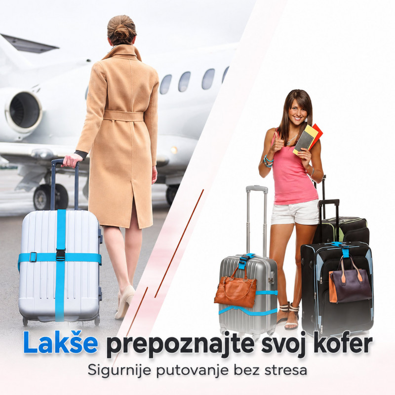 Podesivi sigurnosni kaiš za kofer – lakše prepoznavanje i zaštita prtljaga