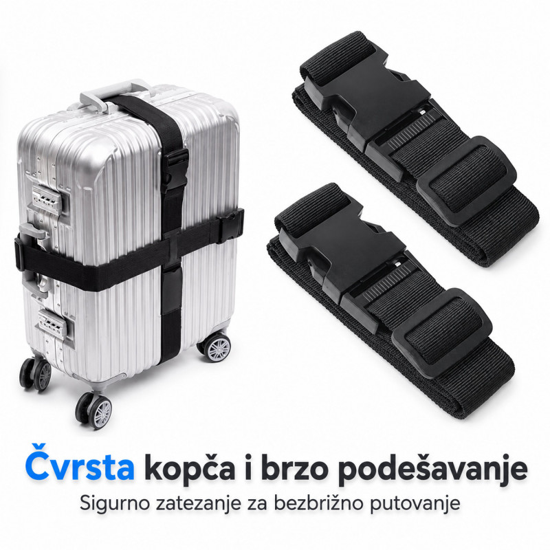 Podesivi sigurnosni kaiš za kofer – lakše prepoznavanje i zaštita prtljaga