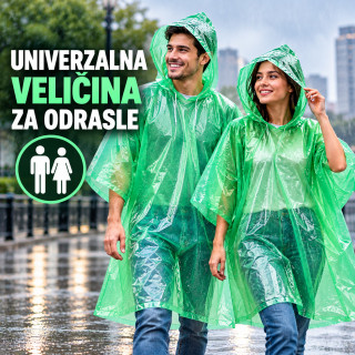 Vodootporni pončo za kišu za odrasle – lagana kabanica sa kapuljačom