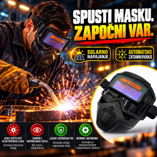 Automatska maska za zavarivanje sa samozatamnjivanjem – solarna