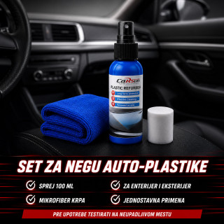 Sprej za obnovu i sjaj plastičnih delova automobila sa mikrofiber krpom – 100 ml
