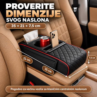 5u1 Auto naslon za centralni naslon sa organizatorom, držačima za čaše i maramice