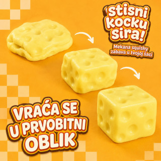 Squishy igračka u obliku sira za stiskanje – 7 cm