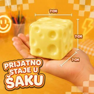 Squishy igračka u obliku sira za stiskanje – 7 cm