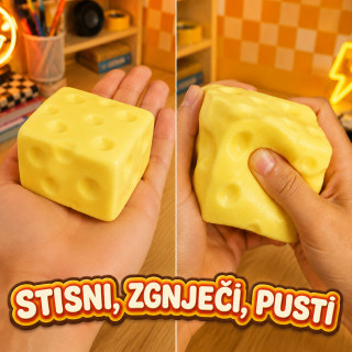 Squishy igračka u obliku sira za stiskanje – 7 cm