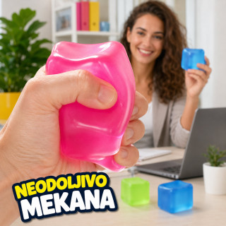 Cube Squeeze Ball – Mekana gel kocka za stiskanje za decu i odrasle