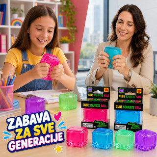 Cube Squeeze Ball – Mekana gel kocka za stiskanje za decu i odrasle