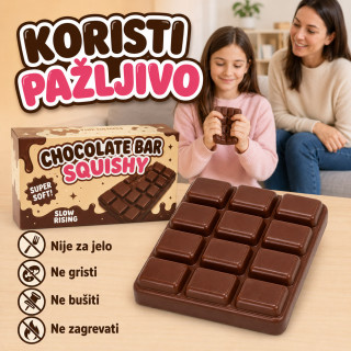 Chocolate Bar Squishy – velika mekana čokolada za stiskanje