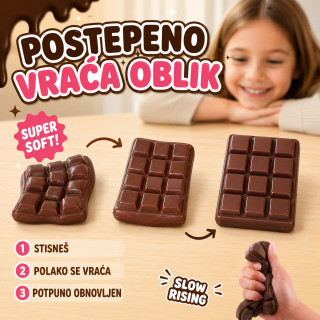Chocolate Bar Squishy – velika mekana čokolada za stiskanje