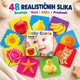 Baby Cards Level 1 – realistične kartice za prepoznavanje predmeta (3–24 meseca)