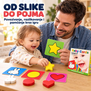 Baby Cards Level 2 – edukativne kartice sa prvim pojmovima (3–24 meseca)
