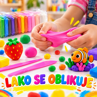 Super Light Clay – samosušeća masa za modelovanje i oblikovanje, 12 boja + 3 alata